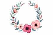 floral wreath, watercolor flowers,, a Graphic by Creativeshirt (Thumbnail 9 of 11)