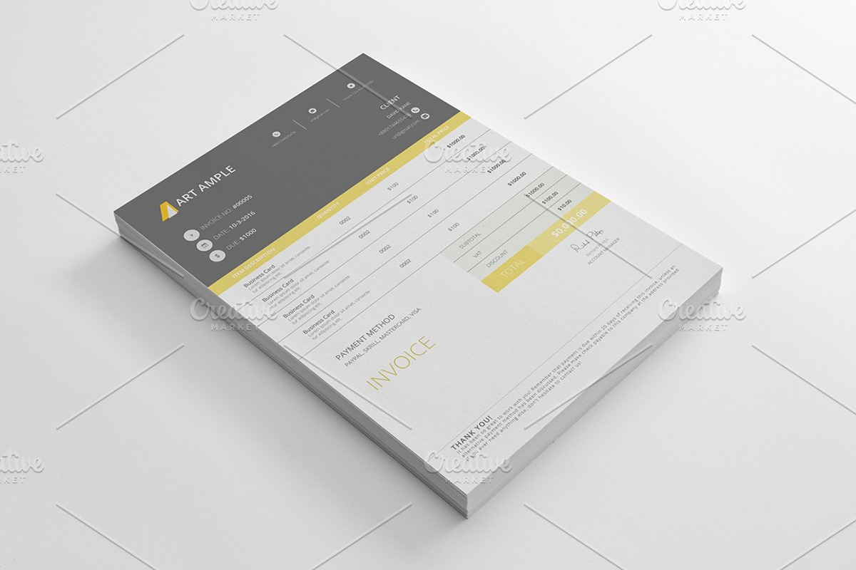 Invoice template word, a Stationery Template by art_ample (Photo 3 of 3)