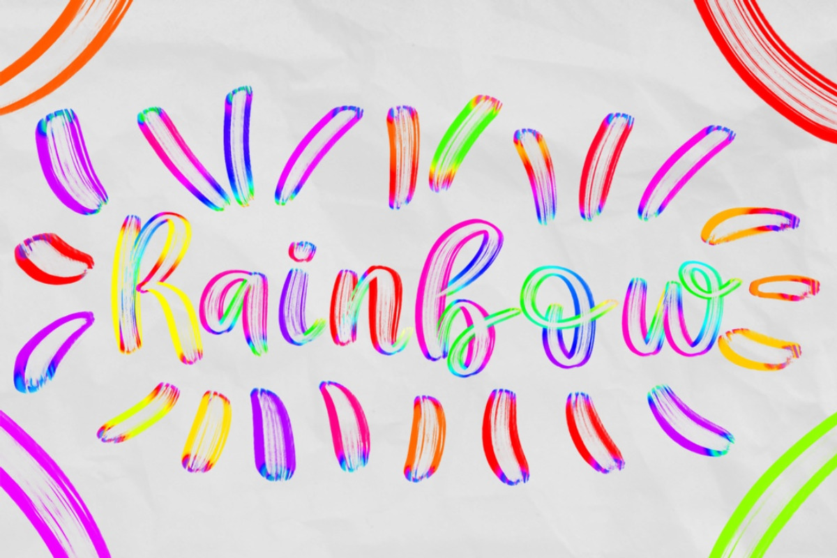 Rainbow Outline Procreate Brushes, a Brush Add-On by Almazova Dolzhenko (Photo 11 of 13)