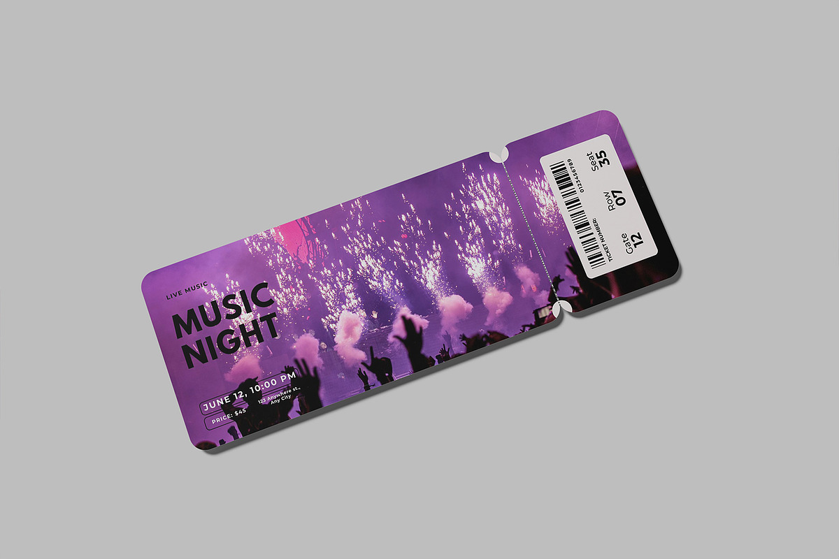 Event Ticket Mockup Bundle, a Flyer Template by Bangdastudio (Photo 2 of 16)