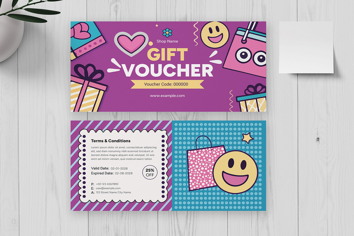 Colorful Gift Voucher Template, a Card Template by MightyDesign (Photo 2 of 6)