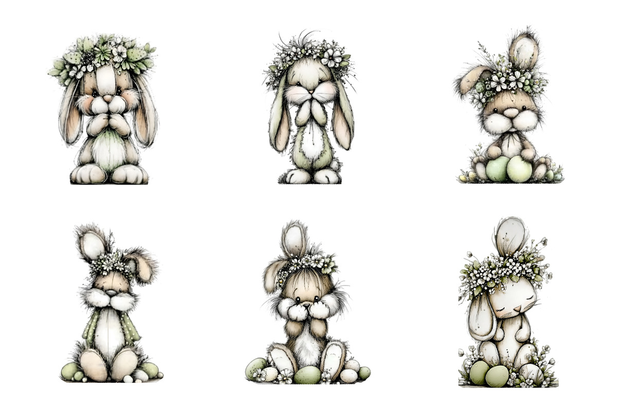 Watercolor easter bunny clipart Png, an Illustration by SinaCreation (Photo 2 of 11)
