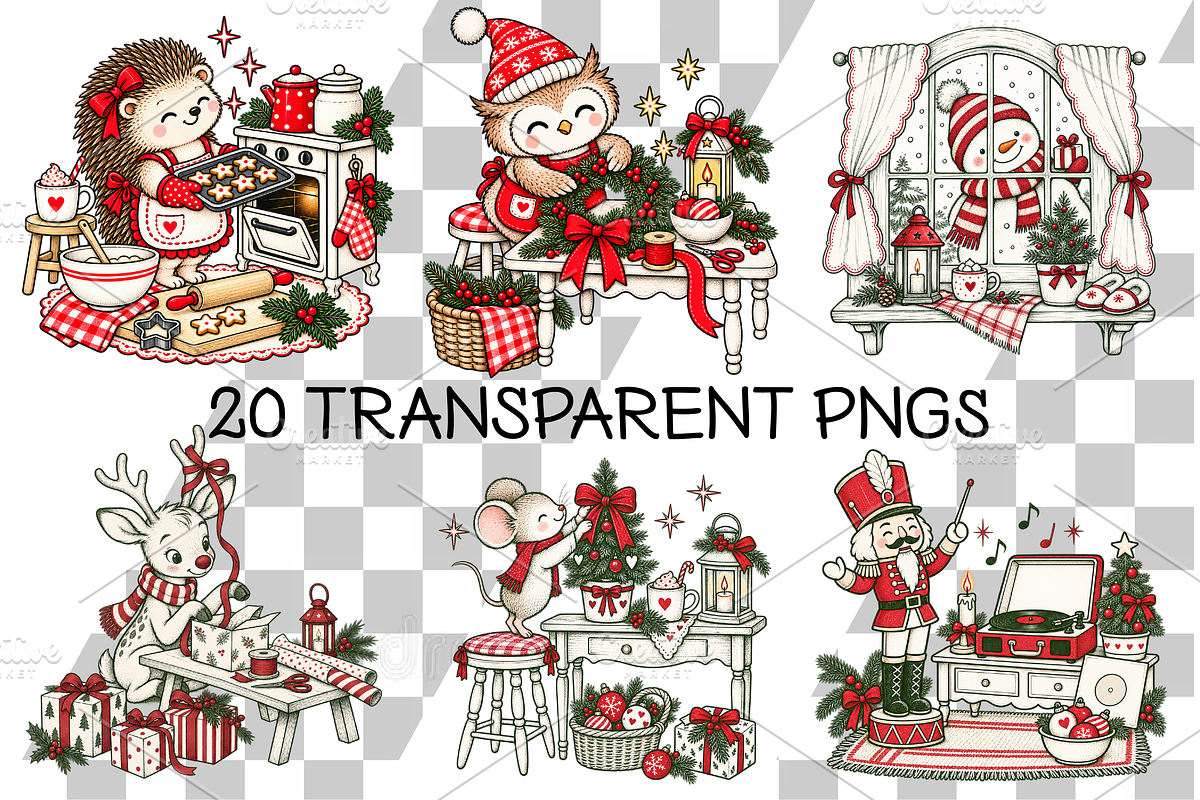 Hand Drawn Christmas Clipart Bundle, a Seasonal Illustration by Ink Gallery (Photo 3 of 3)