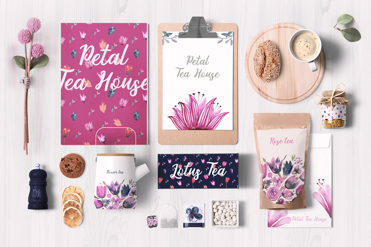 Watercolor Bouquets Set, an Illustration by Bibela (Photo 6 of 8)