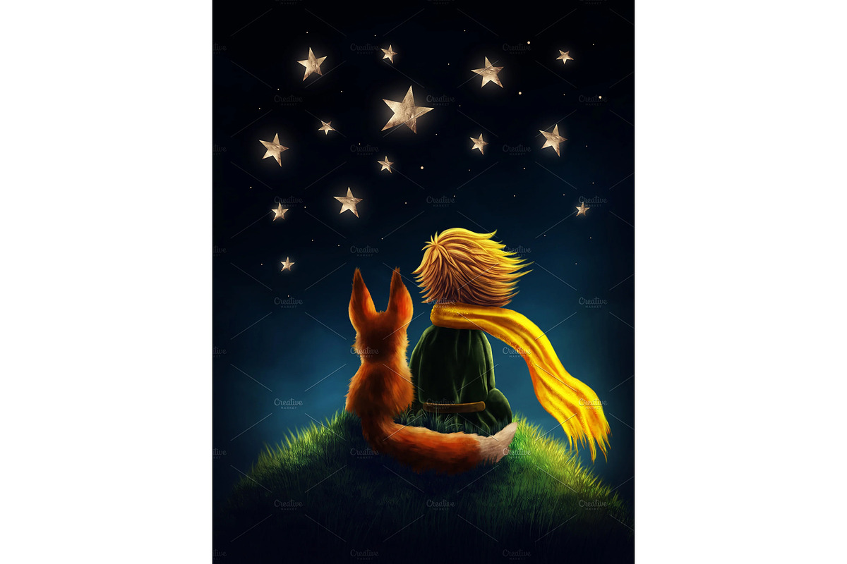Little Boy and Fox, an Illustration by EleSArtDesign