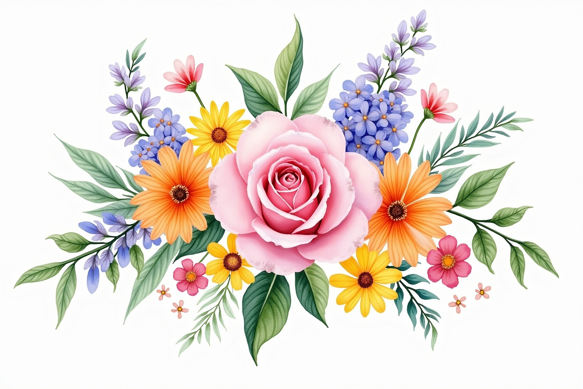 Pastel Floral Watercolor Art, an Illustration by jahid234 (Photo 10 of 11)
