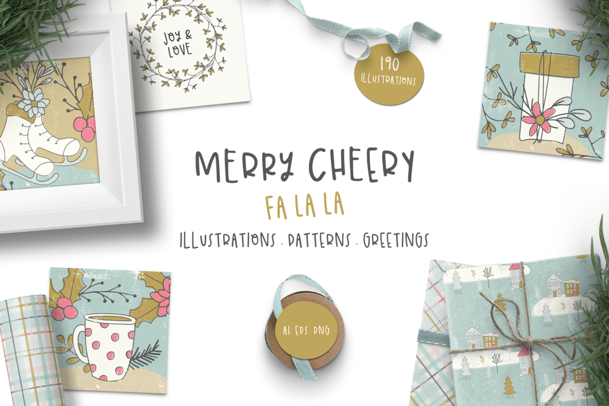 Merry Cheery Clip Art & Patterns, an Illustration by Emily Spadoni (Photo 3 of 9)