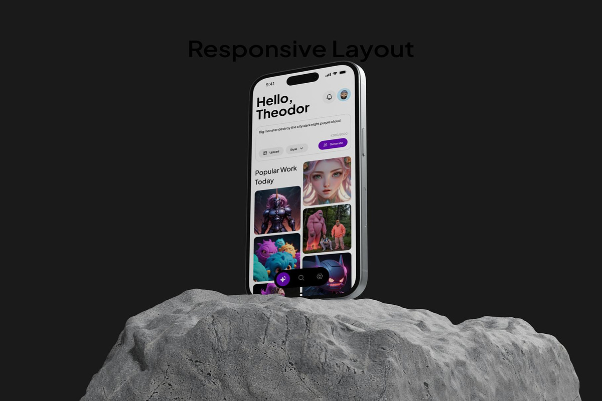 GenImage - AI Art Generator UI KIT, an UI Kit Template by Lumina_ui_ux202 (Photo 5 of 5)