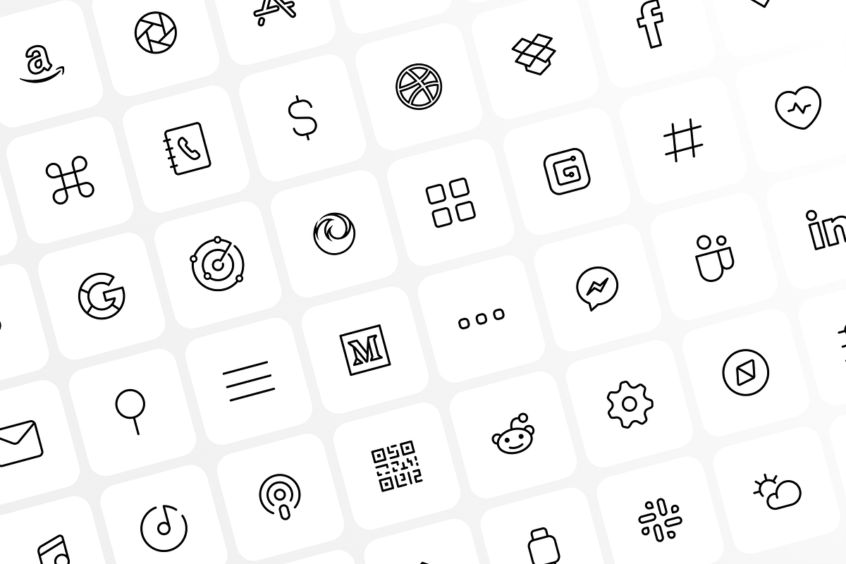 iOS 14 Minimal Icon Set, an Icon by Ghostpixel (Photo 3 of 11)