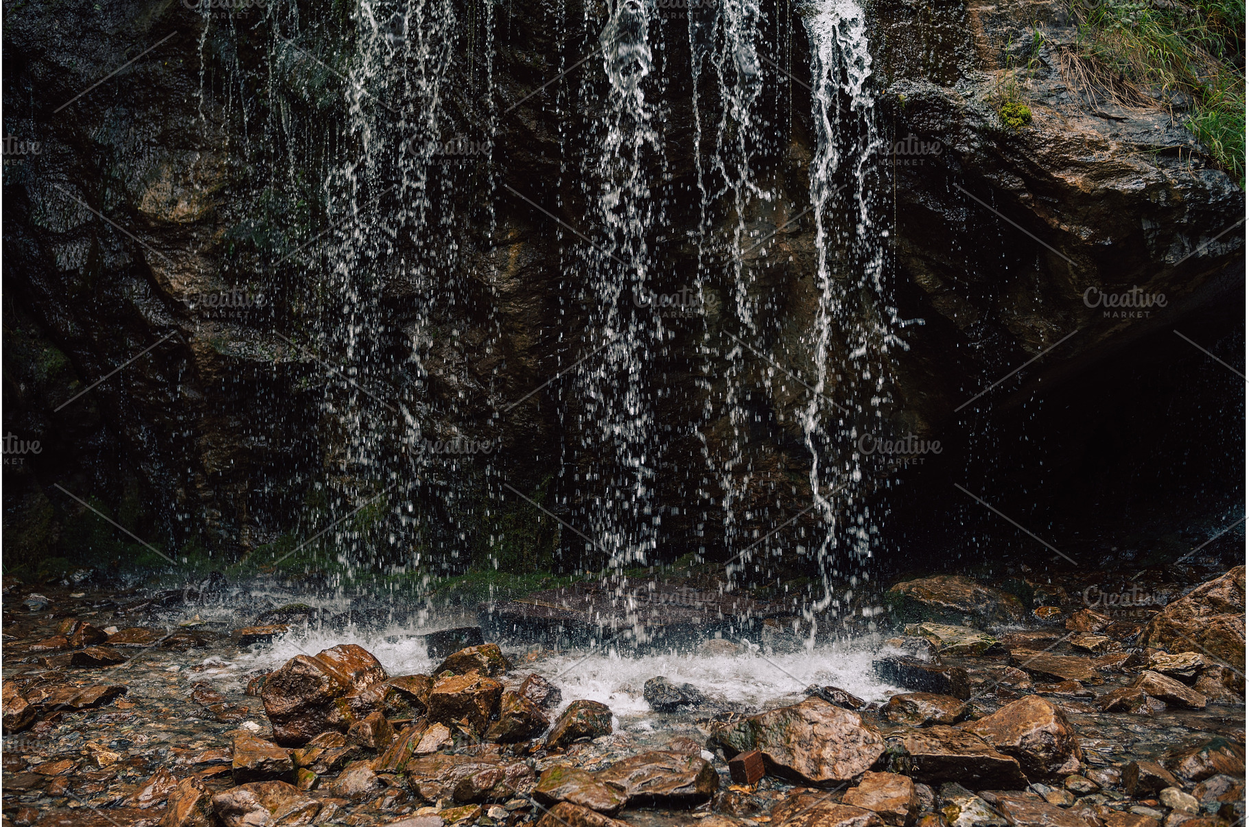 Small Waterfall Cascading Over Rocky, a Nature Photo by Jan Jack Russo Media
