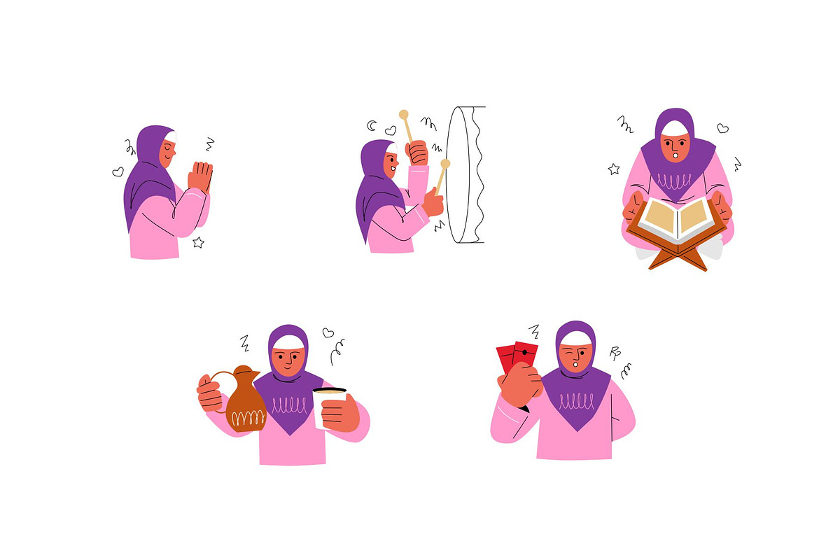 Character Eid Fitr Woman, a Person Illustration by SLAB! Design (Photo 3 of 3)
