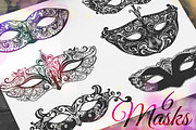 Ornate carnival masks, an Illustration by Anna's Creative Store (Thumbnail 1 of 3)