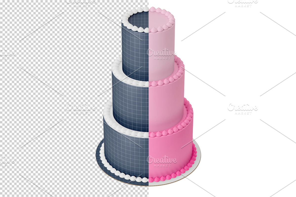 Tiered cake Mockup set. PSD mockup., a Product Mockup by NatalyaZelenova (Photo 4 of 7)