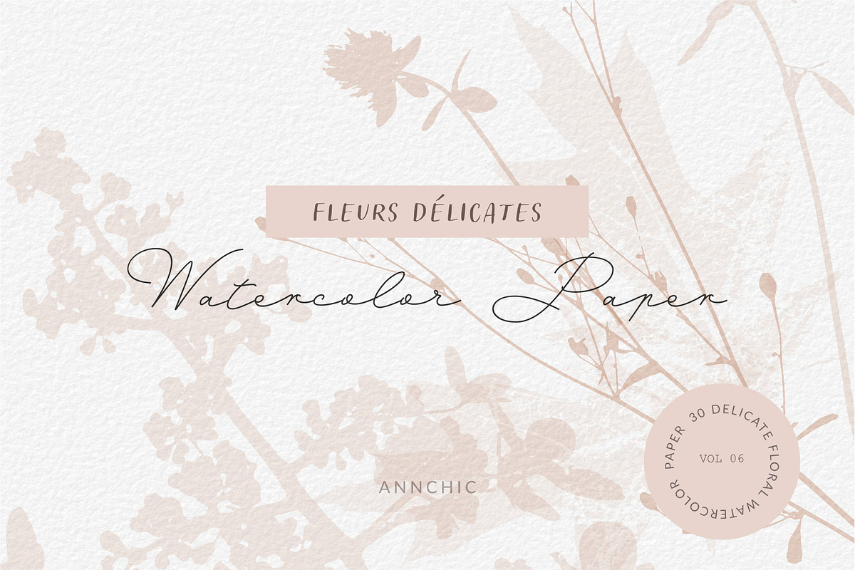 BUNDLE Floral watercolor paper, a Texture Illustration by Anna Sokol (Photo 8 of 71)
