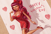 Valentune Pin-up Girl Card, a Card Template by ZiziMarket (Thumbnail 2 of 2)