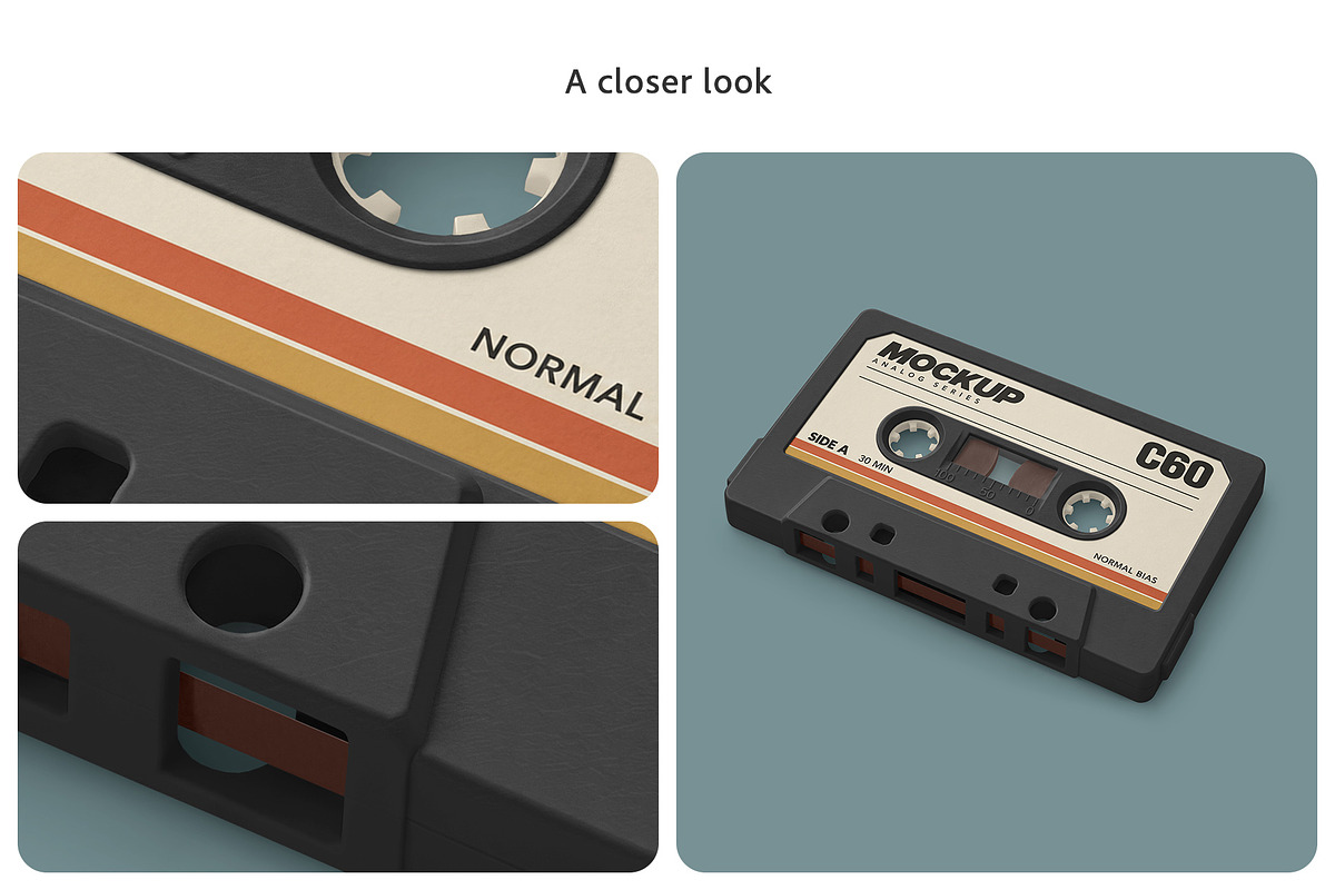 Vintage Cassette Tape Mockup Set, an Advertising Mockup by Country4k (Photo 4 of 4)