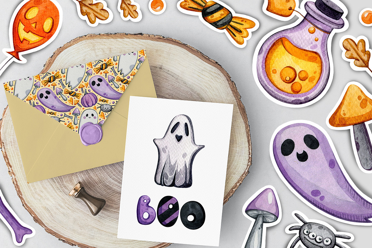 Happy Halloween set | 81 elements, an Animal Illustration by Aquarellka (Photo 4 of 8)