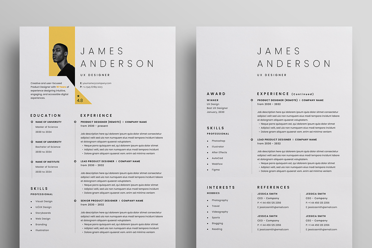 Minimal Resume, a Resume Template by Reuix Studio (Photo 4 of 5)