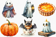 Watercolor Cozy Haunt Clipart Bundle, an Illustration by Canvas Craft (Thumbnail 3 of 7)