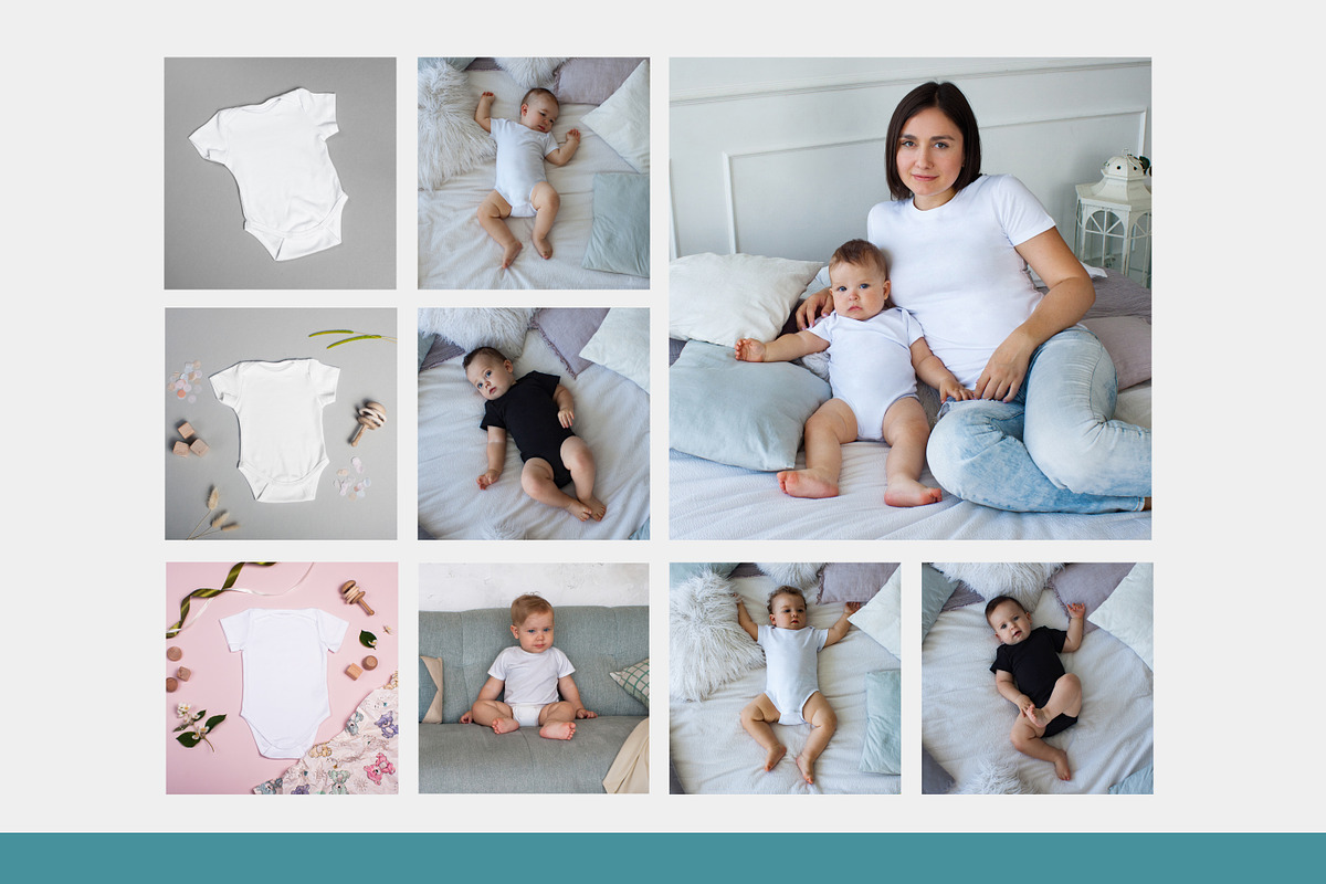 Baby Bodysuit Mockup Set + T-shirt, an Apparel Mockup by TrendkeyMockups (Photo 2 of 7)