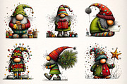 Whimsical Christmas Gnome Clipart, an Illustration by Dream Creation (Thumbnail 4 of 8)