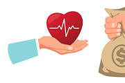 Doctors hand with heart and, a Finance Illustration by Vectorbuum (Thumbnail 3 of 3)