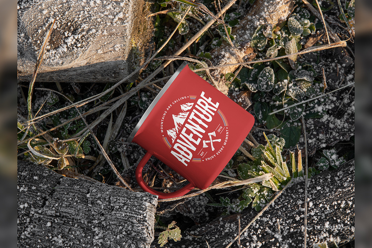 Enamel Mug on Scenes Mock-up, a Cups & Container Mockup by Branda Keeps (Photo 9 of 16)