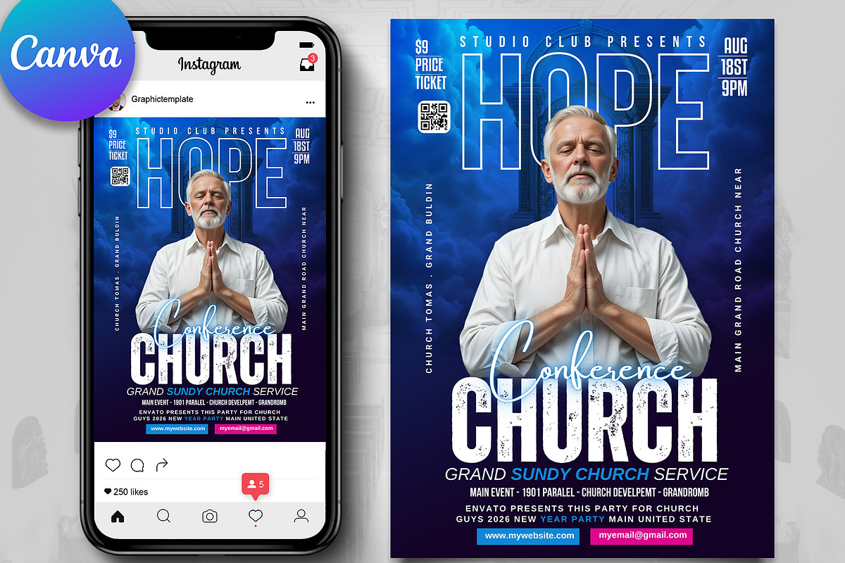 Church Conference Flyer Template, a Flyer Template by Psd Templates (Photo 1 of 3)