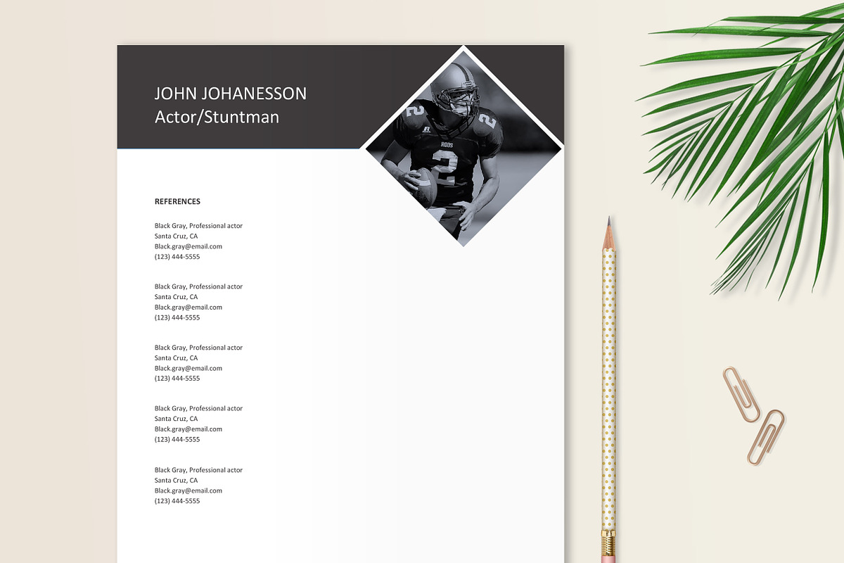 Stuntman, Actor Resume Template Word, a Resume Template by Stanin Studio (Photo 6 of 10)