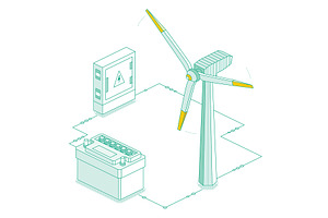 Wind turbine for generation., an Illustration by Booblgum