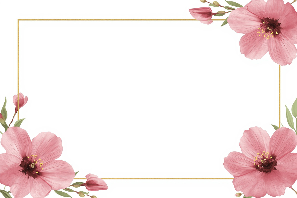 Pink Floral Watercolor Frames, an Illustration by Amazin_art (Photo 3 of 11)