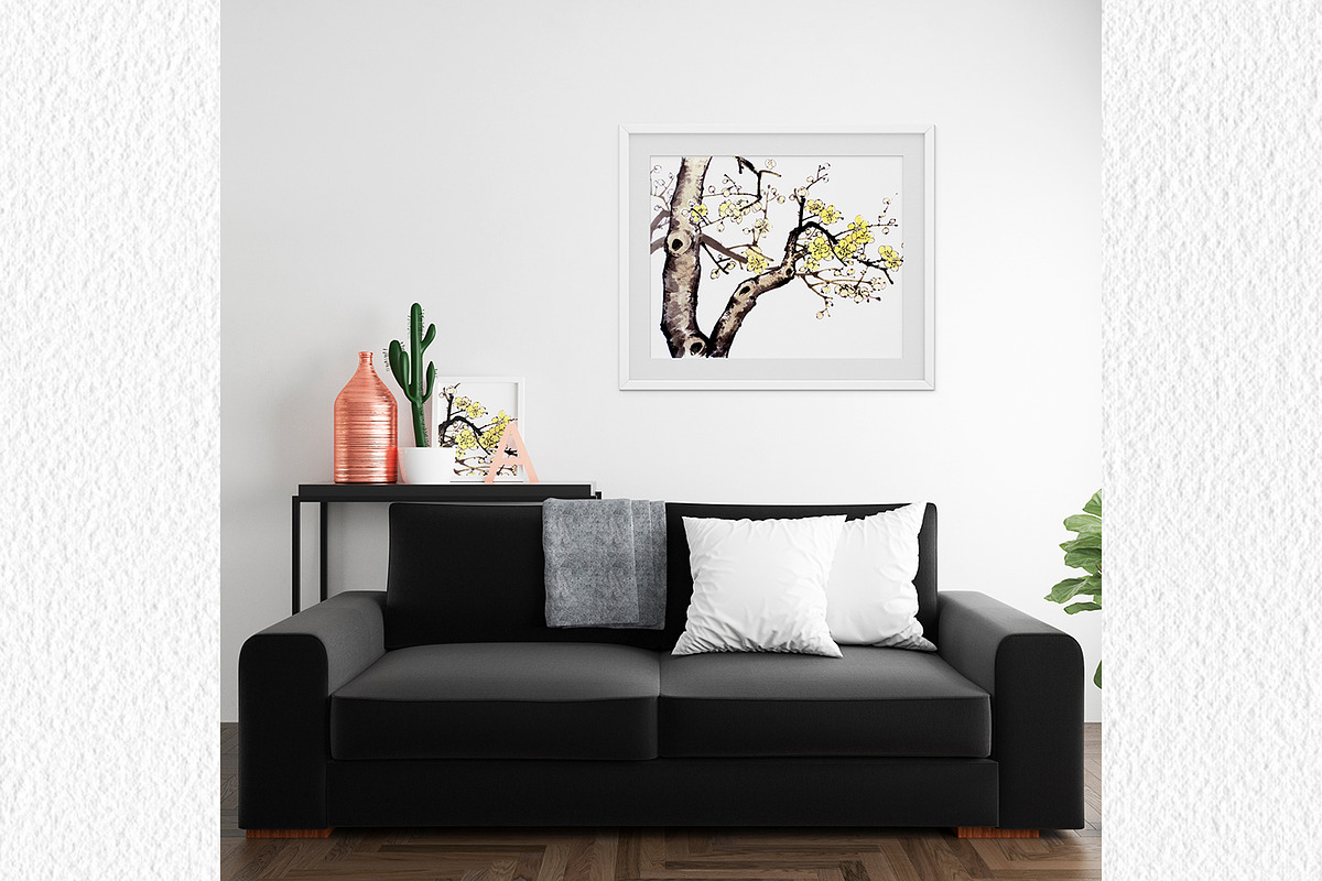 Watercolor clipart of blossom plum, a Decorative Illustration by ViktoriArt (Photo 11 of 11)