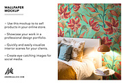 Wallpaper Mockup Bedside with Lamp, a Household Mockup by Andrea Muller (Thumbnail 2 of 6)