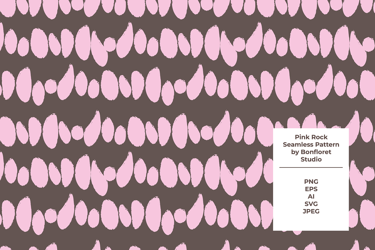 Pink Rocks Seamless Pattern, a Pattern Graphic by Bonfloret Studio (Photo 1 of 3)