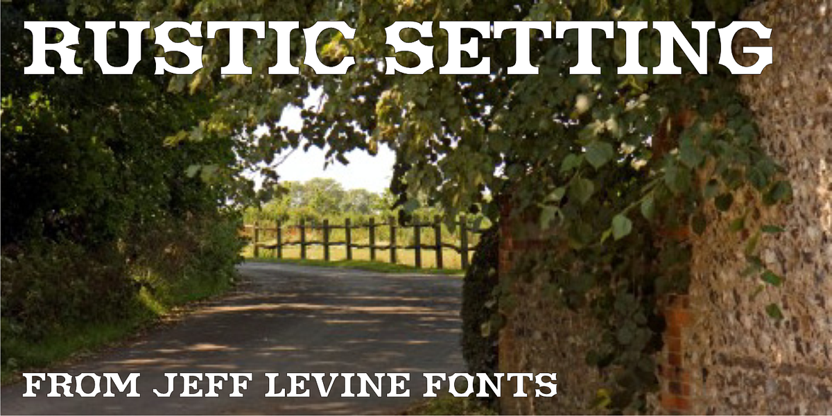 Rustic Setting JNL, a Serif Font by Jeff Levine Fonts