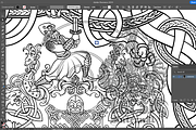 Viking Knotwork Dragon Coloring Page, a Decorative Illustration by Abysm Internal (Thumbnail 4 of 4)