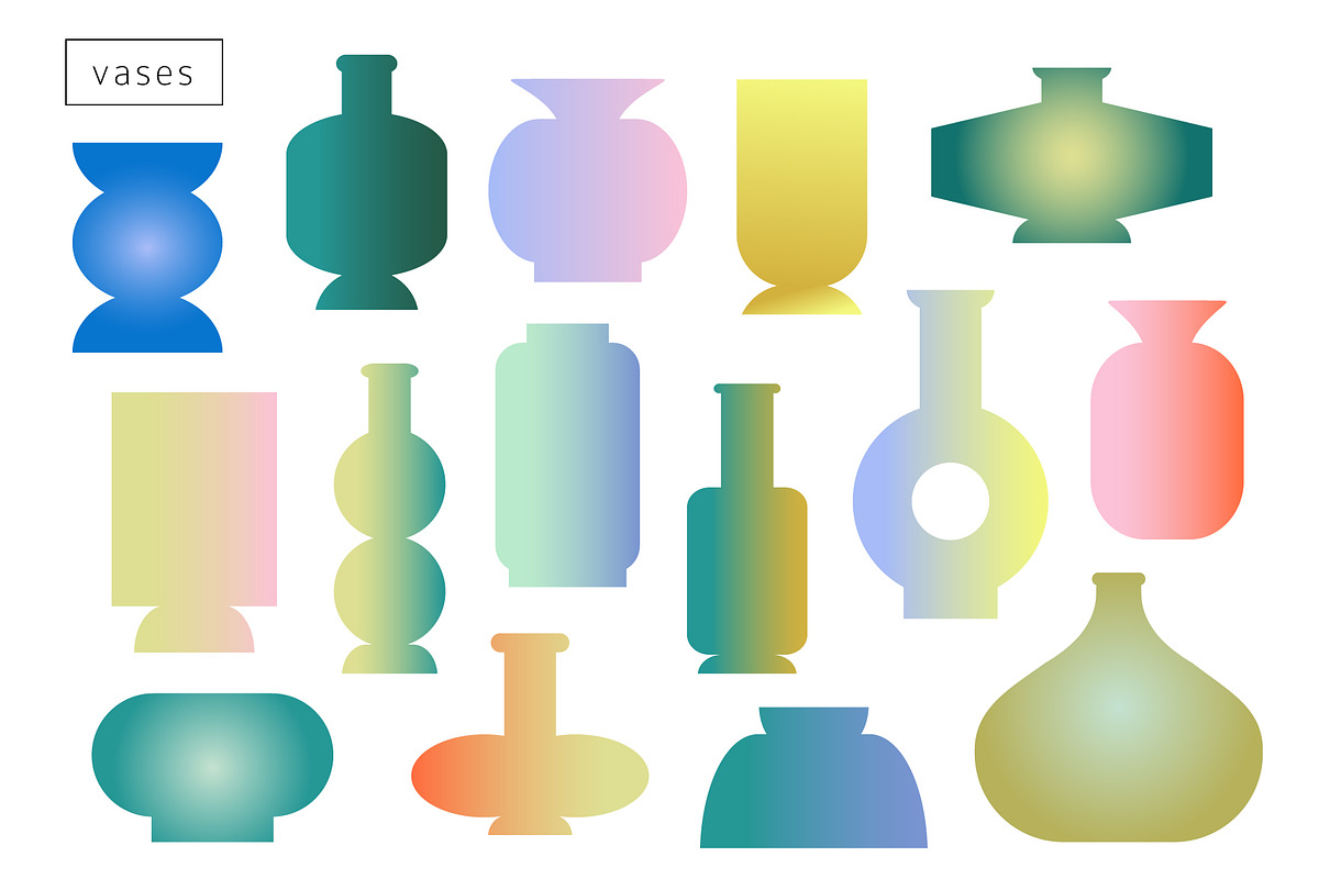 Gradient Flowers: posters, elements, an Object Graphic by Lena Nikolaeva (Photo 9 of 17)