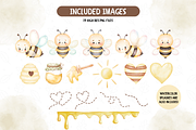 Cute Bee Watercolor Clipart, an Illustration by TatiMockup (Thumbnail 2 of 4)