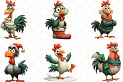 Quirky Christmas Chicken Clipart, an Illustration by Black Bird Studio (Thumbnail 6 of 6)