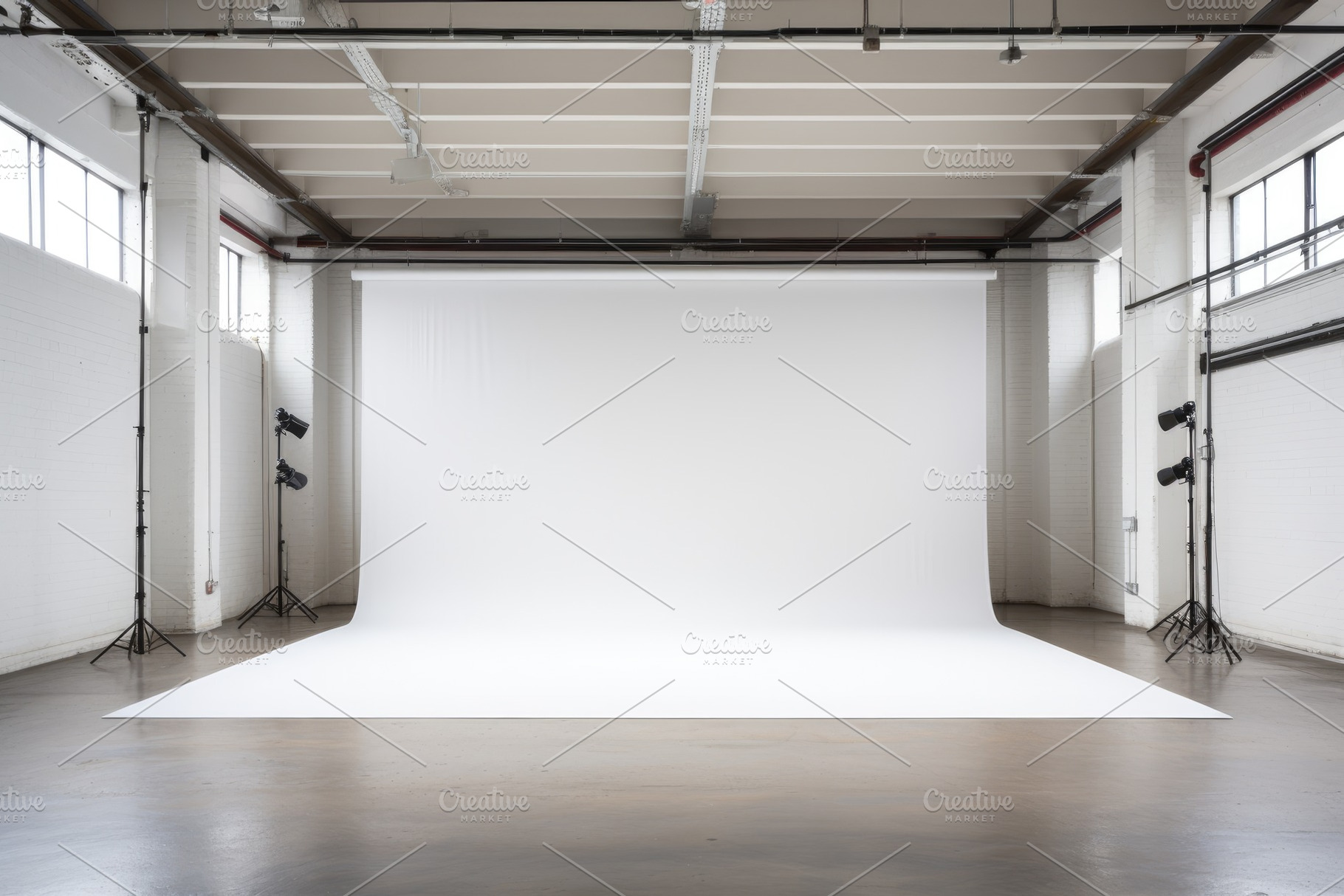 Interior of a photo studio with empt, a Photo by Iftikhar Alam