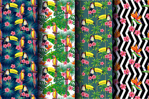 Tropical Summer Patterns Set