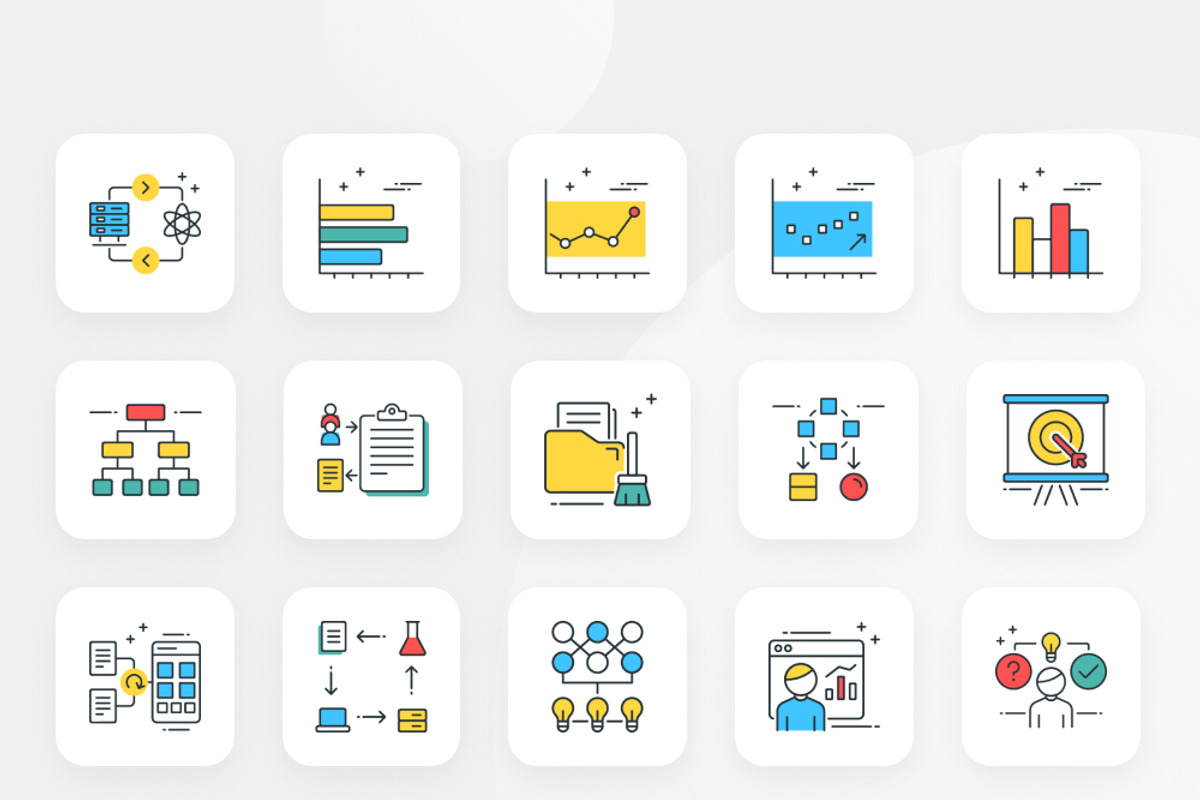 30 Animated Data Analytics Icon Set