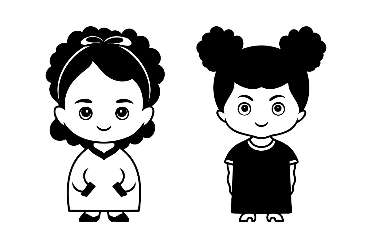 SET Girls and boy with Big Eyes, a Background Graphic by IrySha (Photo 3 of 4)