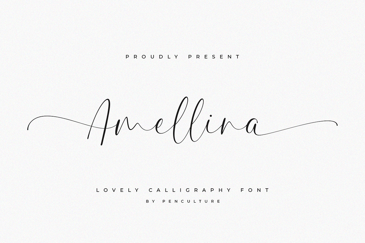Amellina - A lovely Calligraphy Font, a Script Font by Pen Culture (Photo 1 of 10)