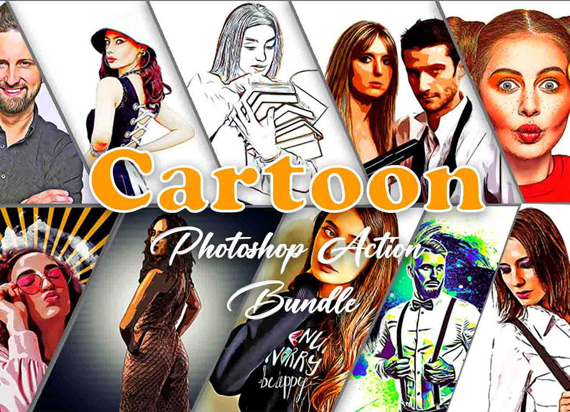 Cartoon Photoshop Action Bundle, an Action Add-On by Studio Retouch (Photo 1 of 22)
