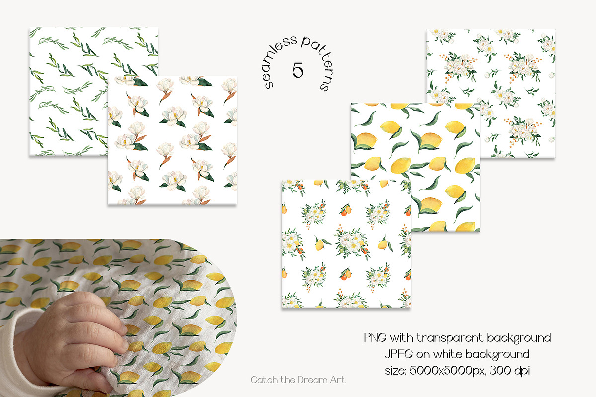 Renaissance. White Flowers & Citrus, a Decorative Illustration by Catch the Dream Art (Photo 8 of 10)
