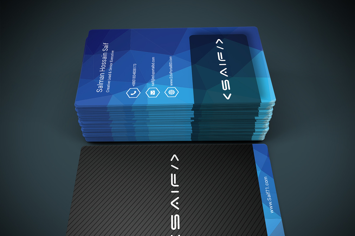 Flat Polygon Business Card, a Business Card Template by Saif71 - Shop (Photo 3 of 5)