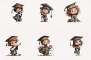 Graduation Kids Clipart PNG, a Seasonal Illustration by CreationArt (Thumbnail 3 of 5)