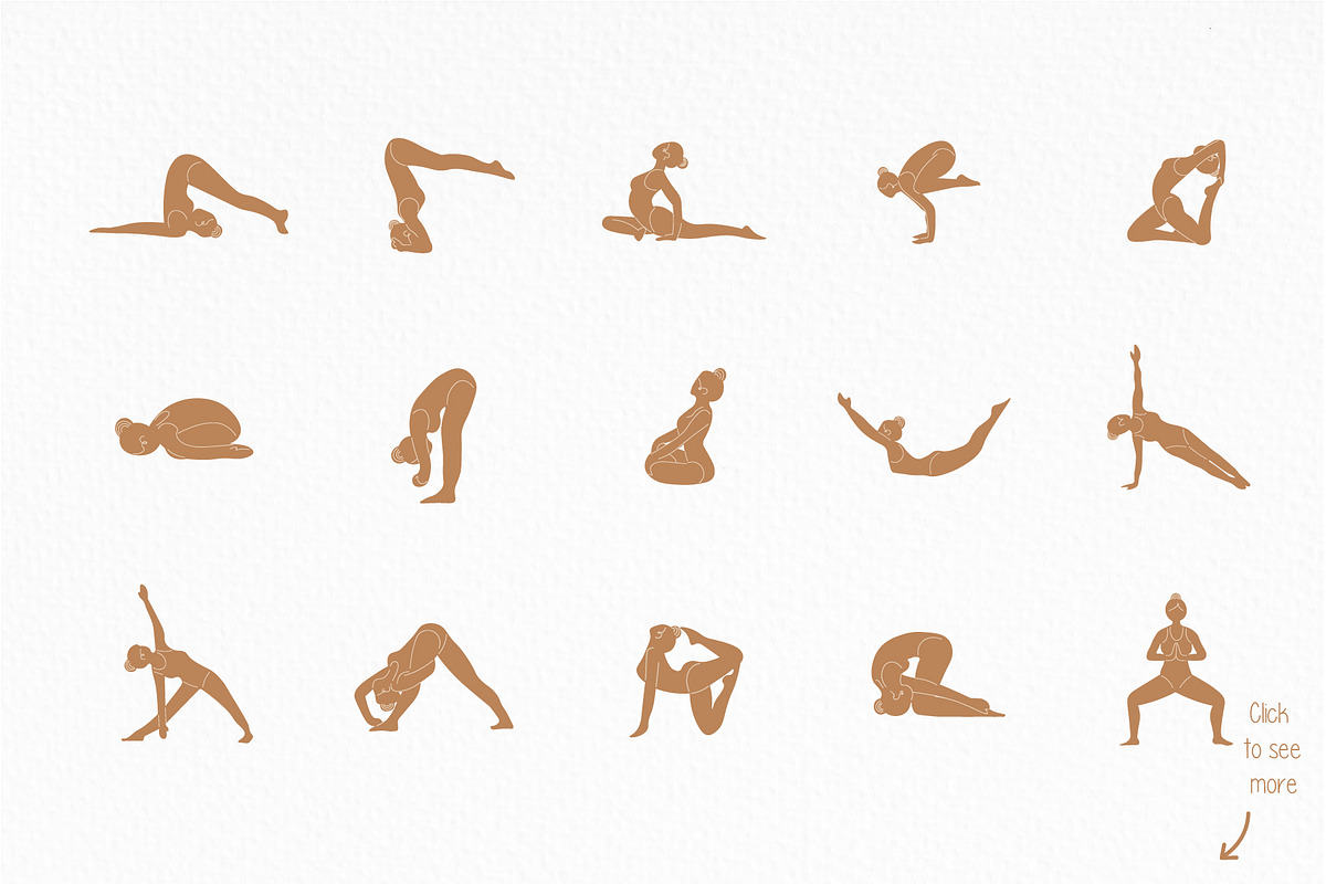 Yoga Vector Clip Art Collection, a Healthcare Illustration by Vibérains (Photo 5 of 13)