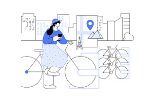 Explore the city on a bike isolated, a Person Illustration by Visual Generation